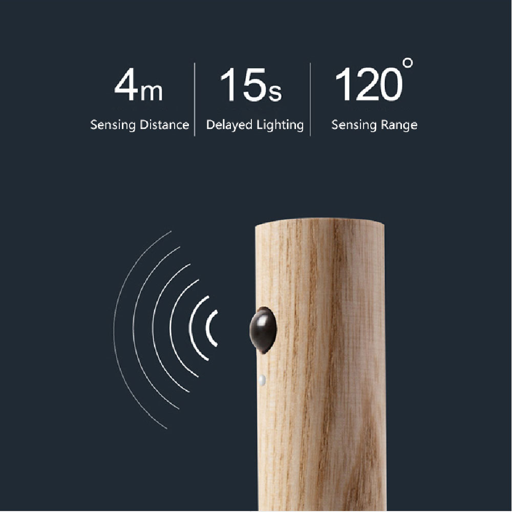 Motion Sensor LED USB Magnetic Wood Wireless Night Light (USB)