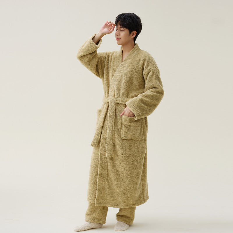 Coral Fleece Unisex Bathrobe