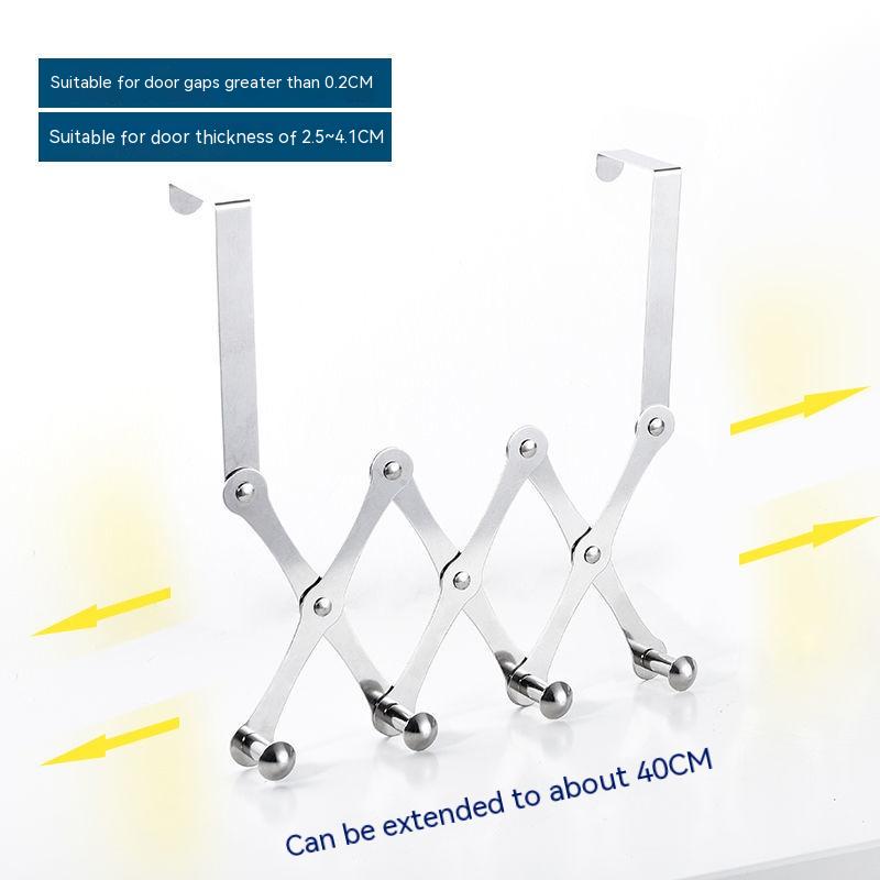 Retractable Stainless Steel Over-Door Hook Rack