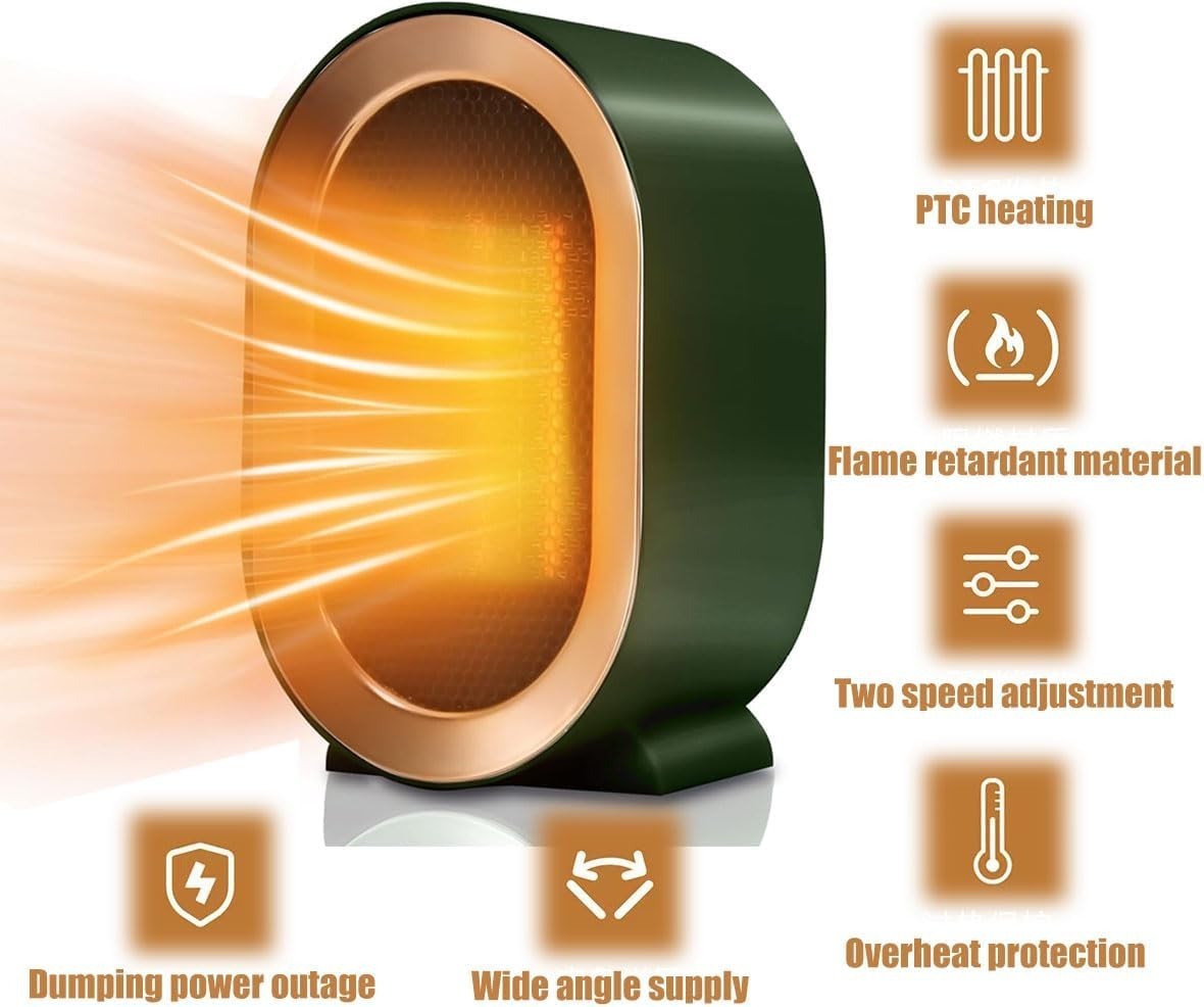 1200W Ceramic Space Heater – Portable with Remote - White