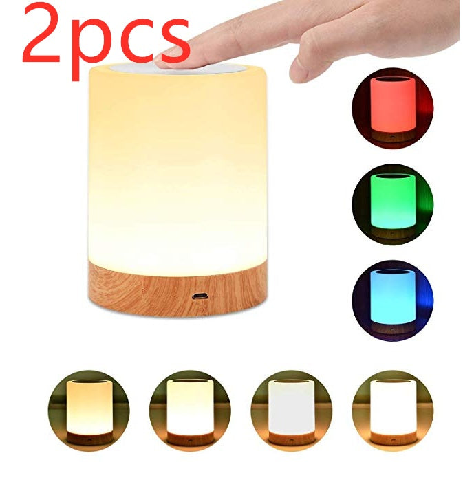 Wood Grain Touch Night Light (USB Rechargeable)