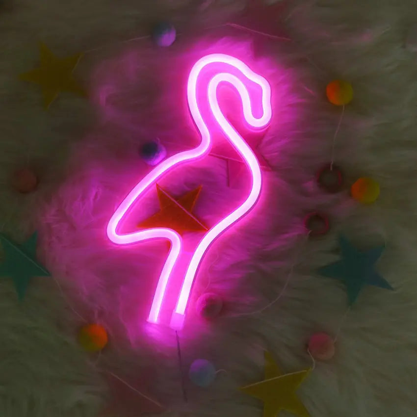 Neon Flamingo Night Light
