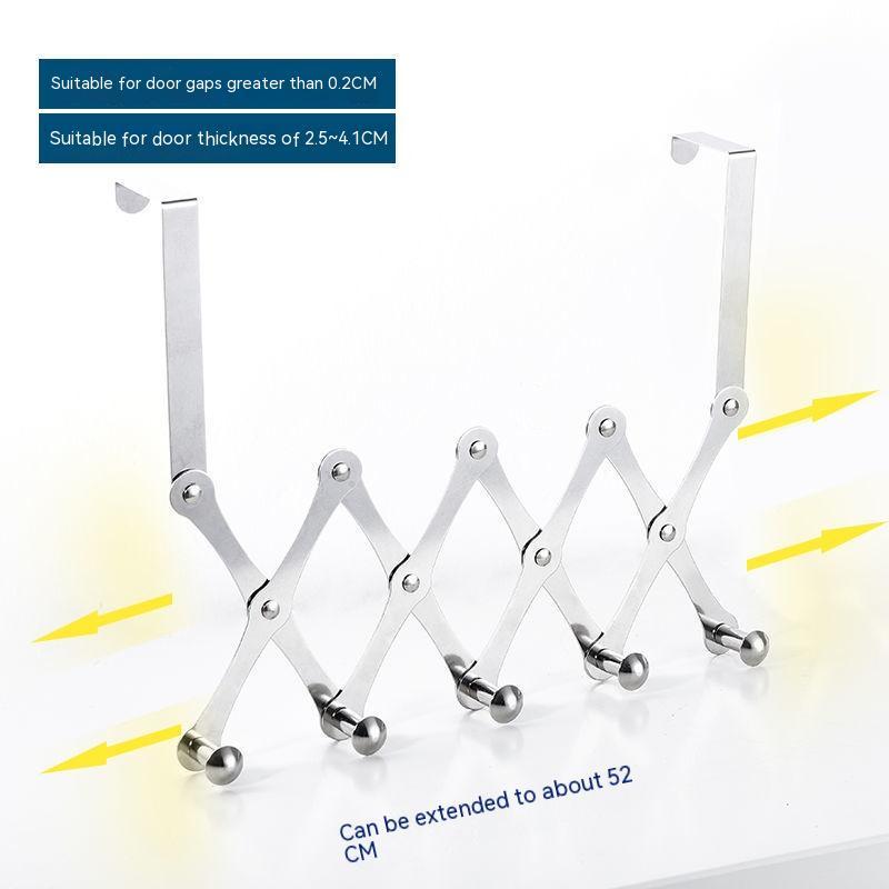 Retractable Stainless Steel Over-Door Hook Rack
