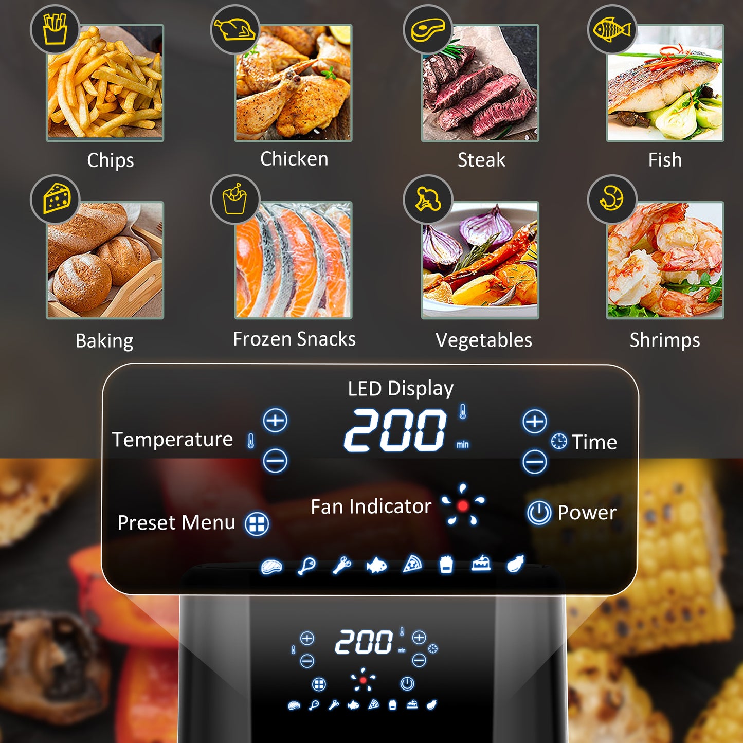 4.5L Digital Air Fryer – 8-in-1, 1500W