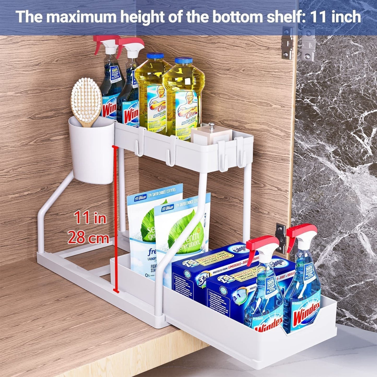 Under-Sink Storage Organiser (tool free assembly)