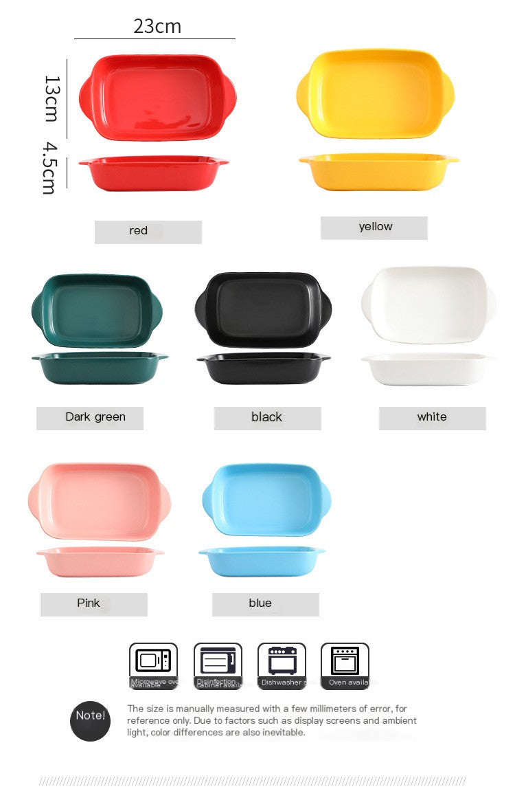 Ceramic Matte Double-Handle Baking Dish / Bowl