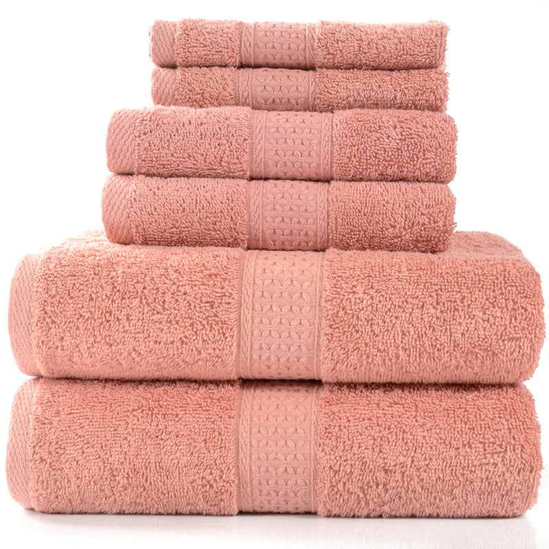 Simple Cotton Bath Towels – 6-Piece Set