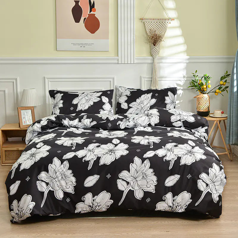 Aloe Cotton Printed Four-Piece Bedding Set (UK King Size 1.5m & Super King 1.8m)