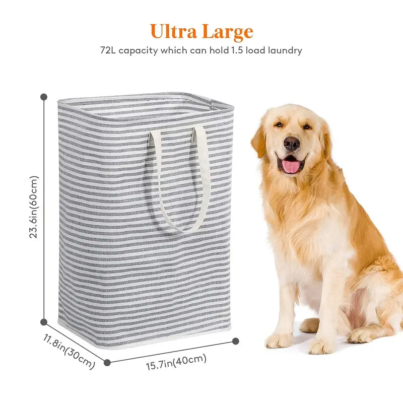 72L Collapsible Laundry Hamper with Extended Handles