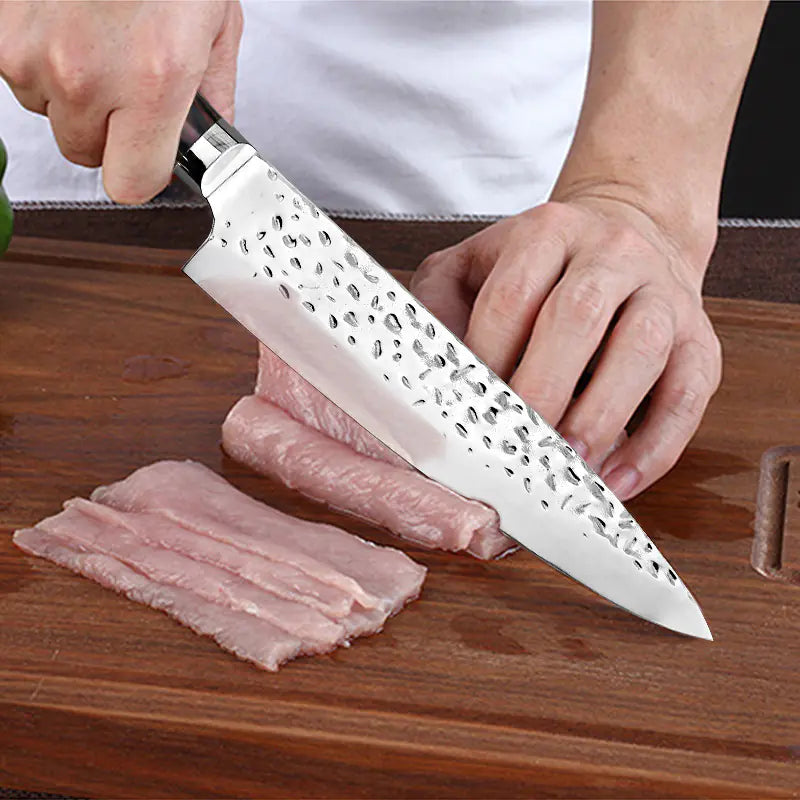Hammered 8-Inch Stainless Steel Kitchen Knife