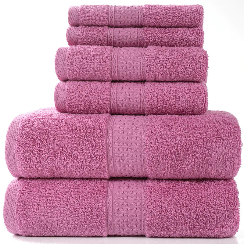 Simple Cotton Bath Towels – 6-Piece Set