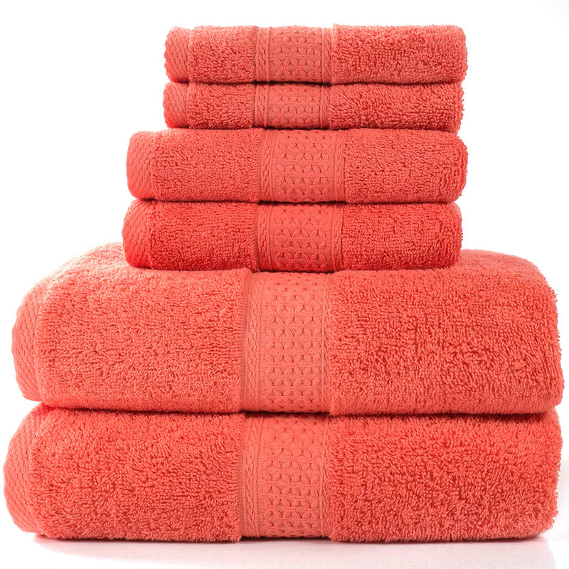 Simple Cotton Bath Towels – 6-Piece Set
