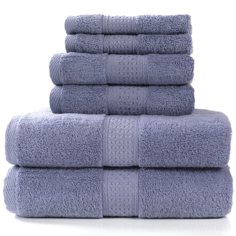Simple Cotton Bath Towels – 6-Piece Set