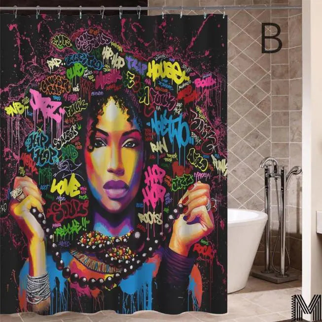 African-Inspired Shower Curtains