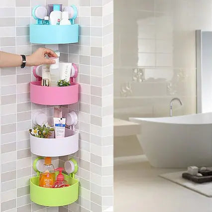 Powerful Suction Corner Bathroom Shelf