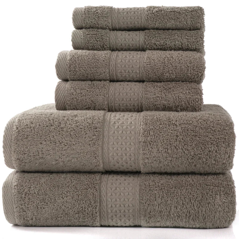 Simple Cotton Bath Towels – 6-Piece Set