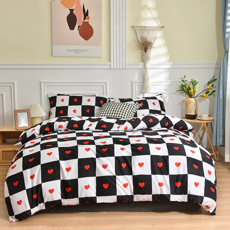 Aloe Cotton Printed Four-Piece Bedding Set (UK King Size 1.5m & Super King 1.8m)