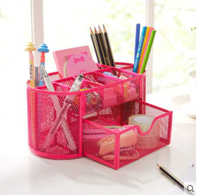Iron Desk Organiser with Eight Compartments and Drawers