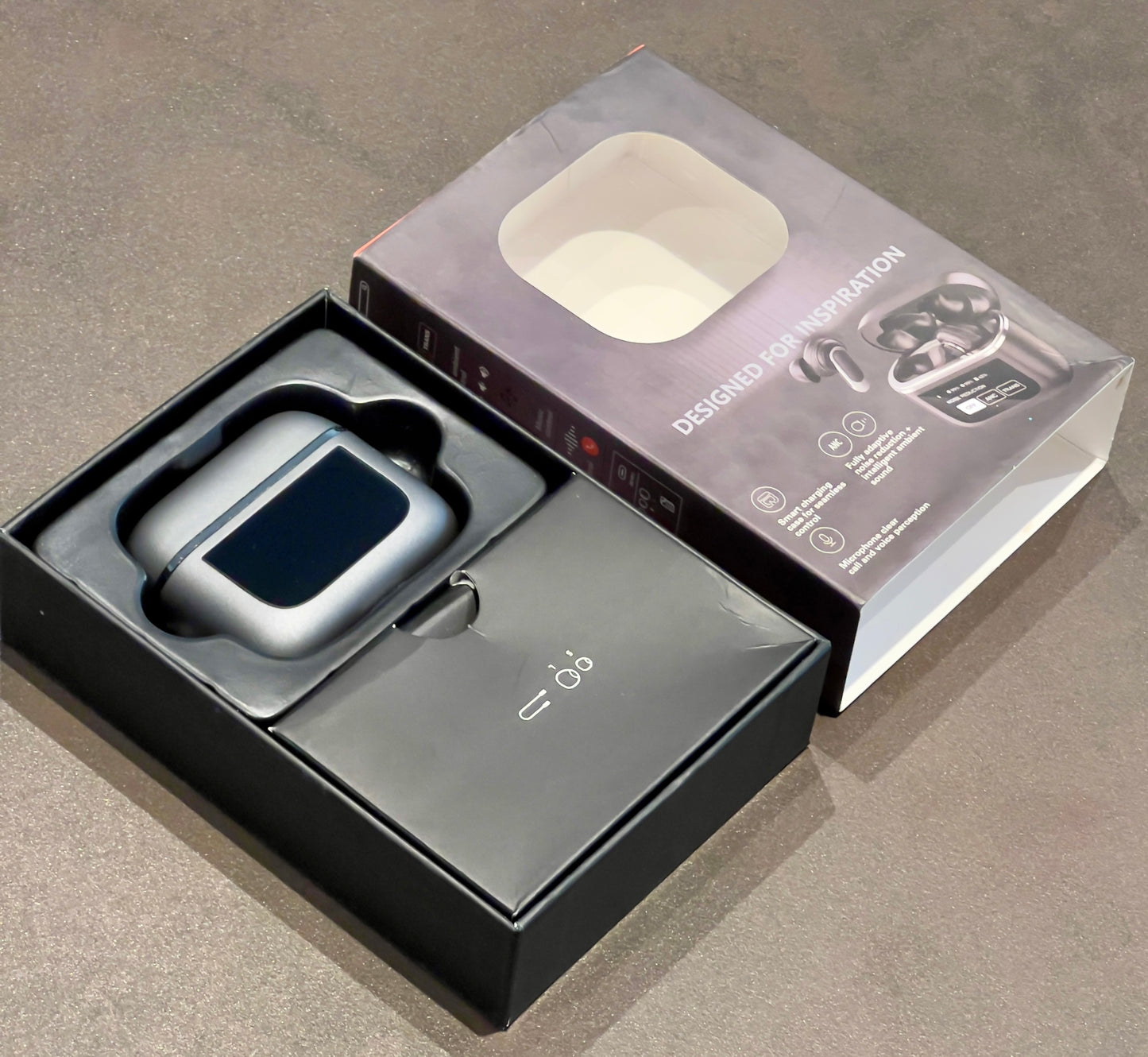 Wireless Noise Cancelling Earbuds with Smart Features Display Charging Case