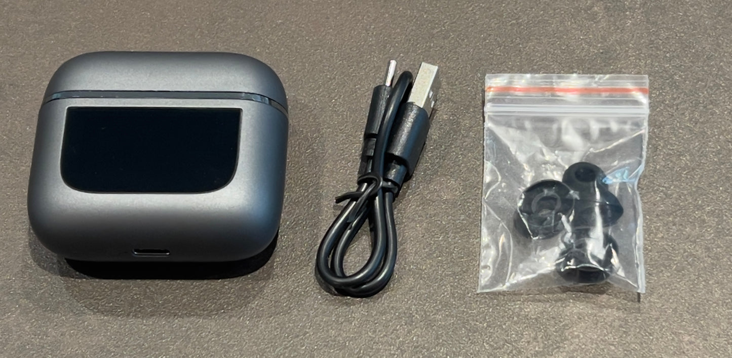 Wireless Noise Cancelling Earbuds with Smart Features Display Charging Case