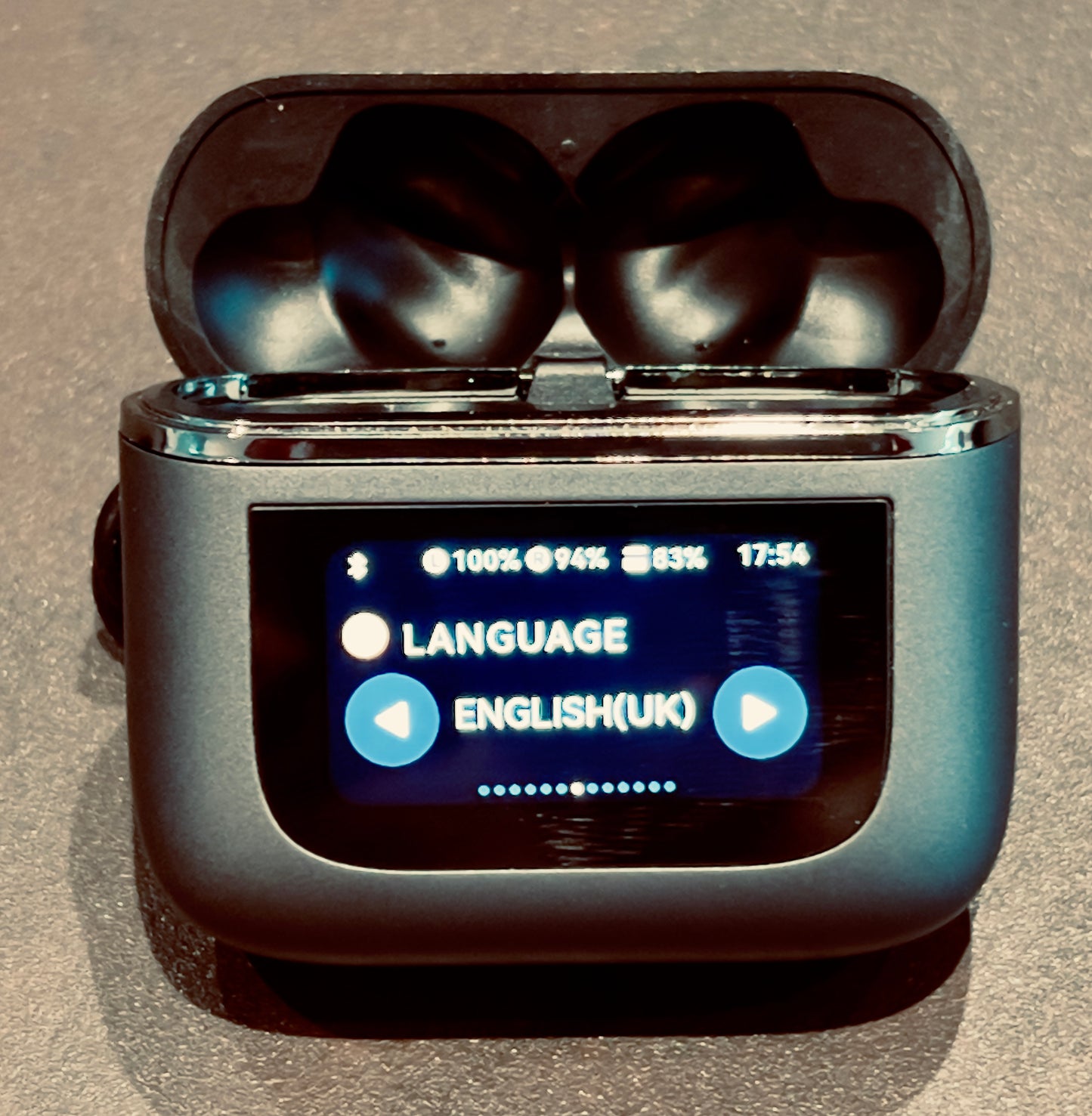 Wireless Noise Cancelling Earbuds with Smart Features Display Charging Case