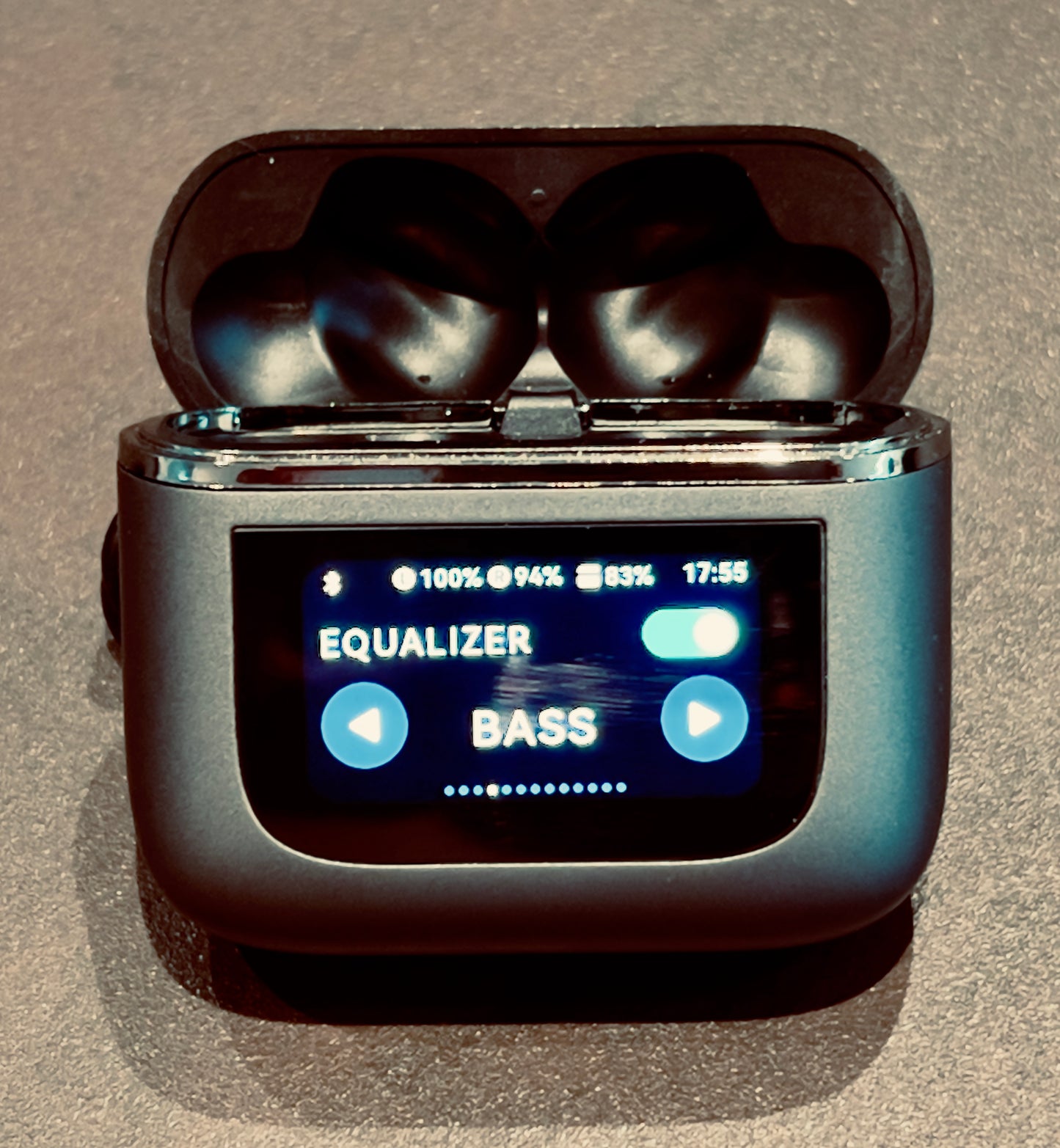 Wireless Noise Cancelling Earbuds with Smart Features Display Charging Case