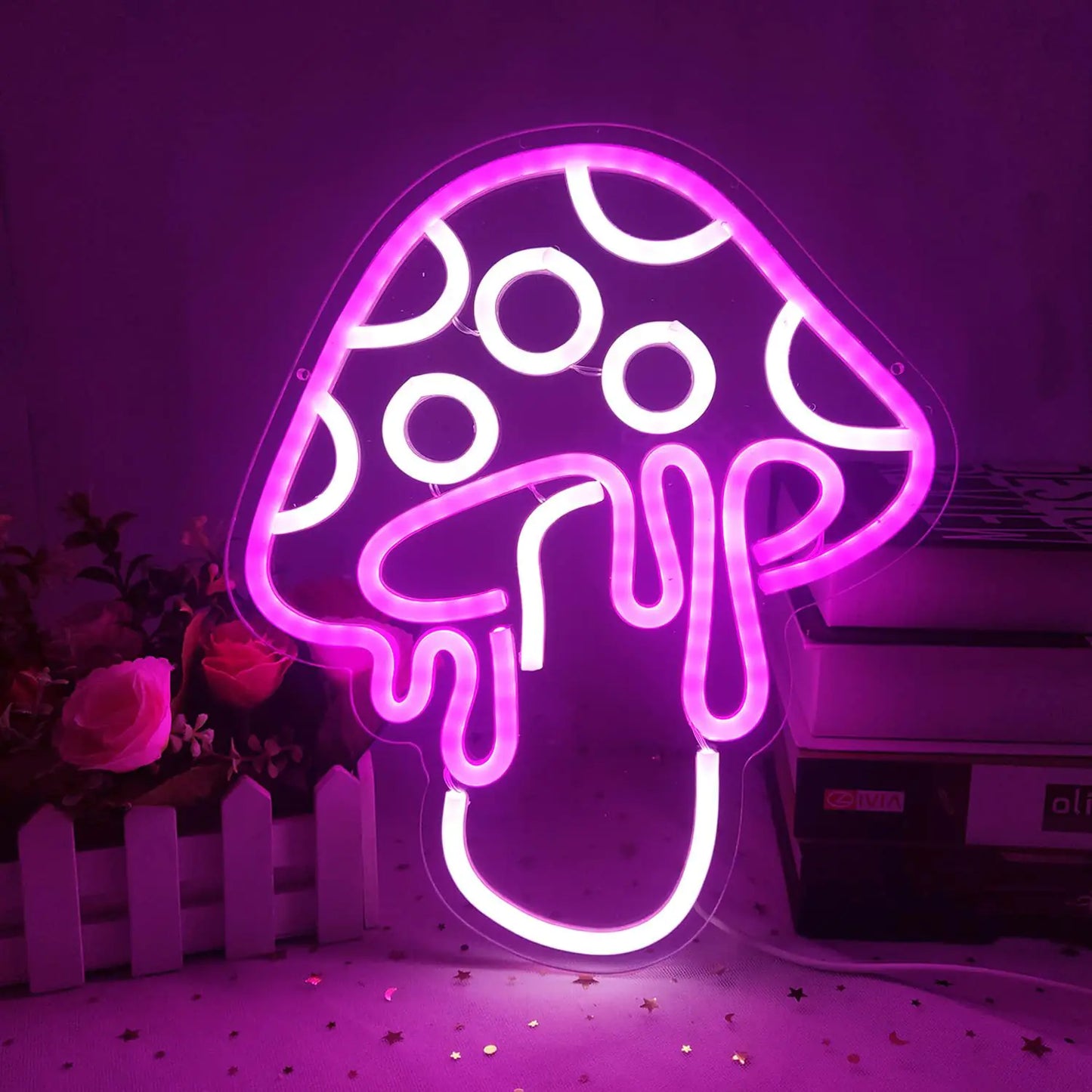 Neon Mushroom LED Sign (USB)