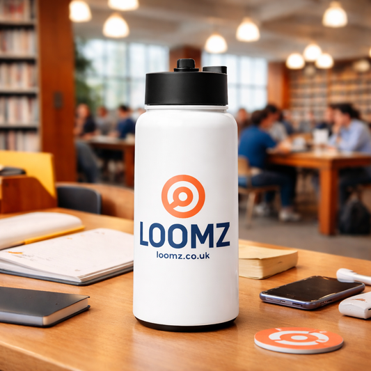 Loomz Stainless Steel Water Bottle with a Straw Lid
