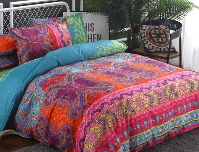 3-Piece Boho Bedding Set. Duvet Cover + 2 Pillowcases