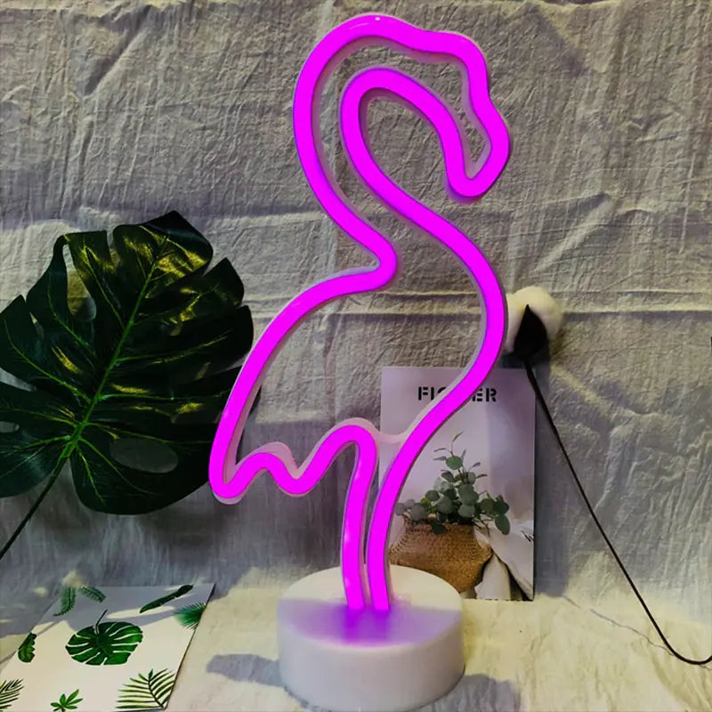 Neon Flamingo Night Light