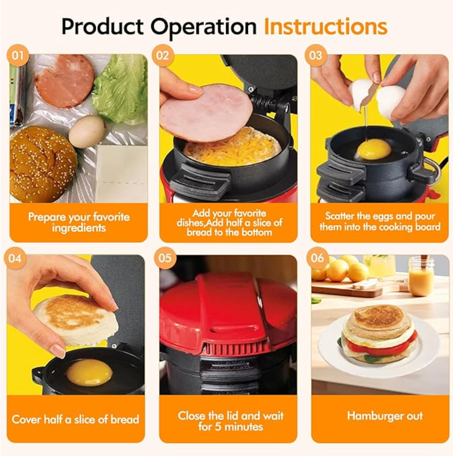 Electric Sandwich, Burger & Muffin Maker