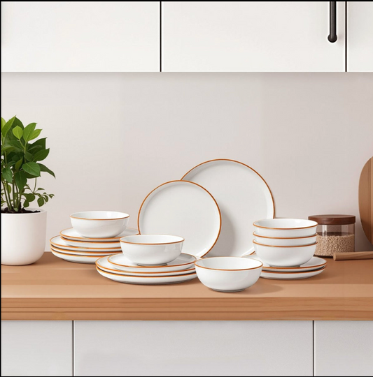White Ceramic Dinnerware Set - 12 Piece / 4 People