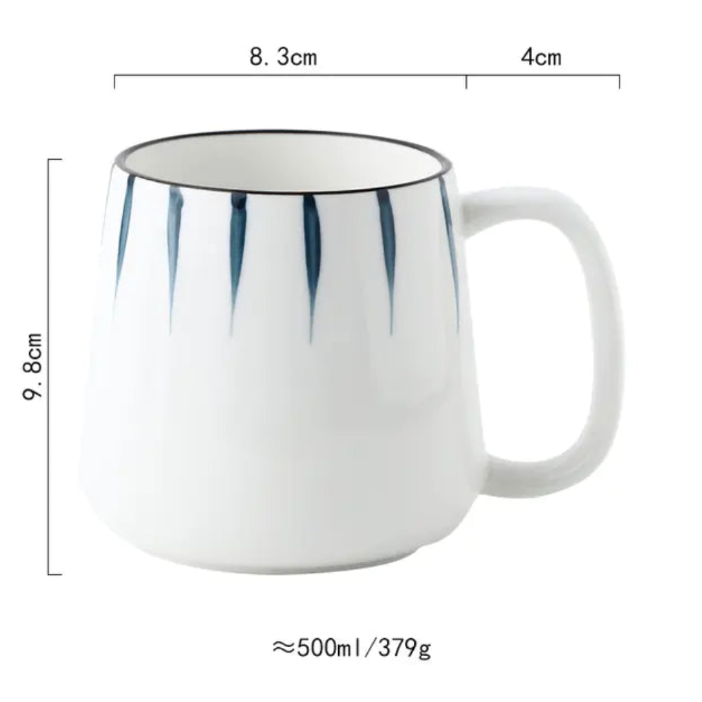Large Hand-Painted Ceramic Coffee, Tea & Milk Mugs
