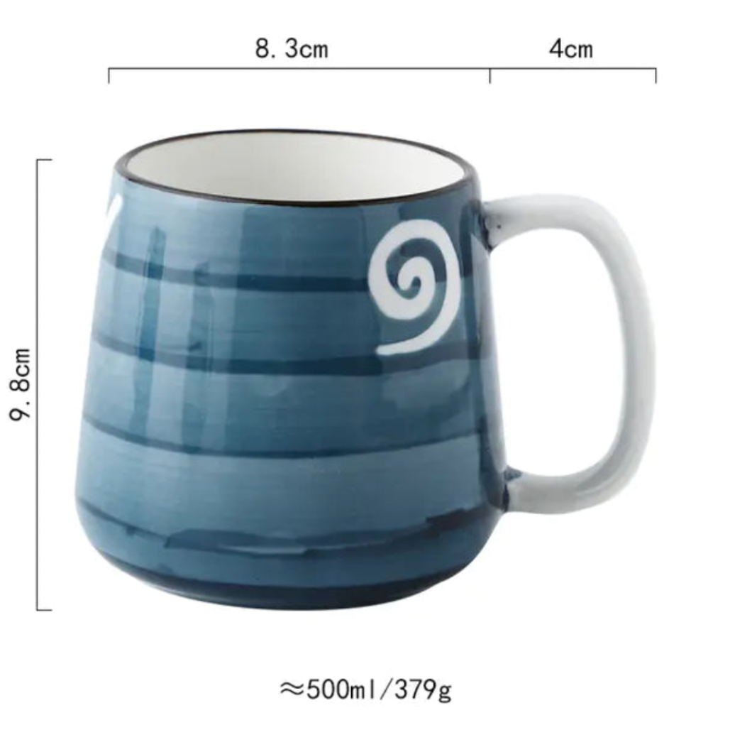Large Hand-Painted Ceramic Coffee, Tea & Milk Mugs