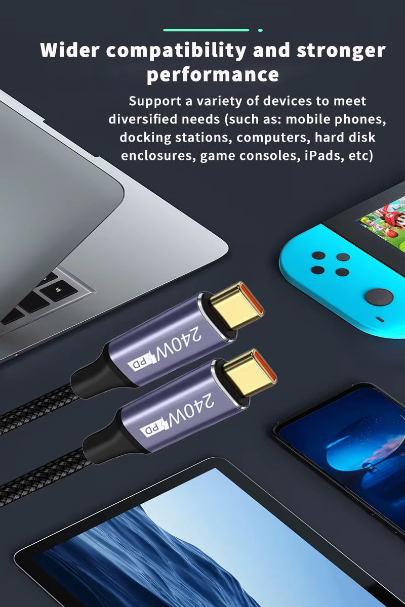 USB C to USB Type C Fast Charging And Data Cable (0.5m to 3m)