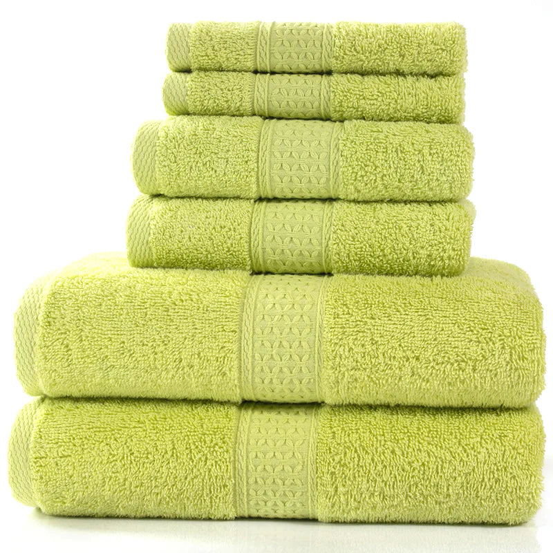 Simple Cotton Bath Towels – 6-Piece Set
