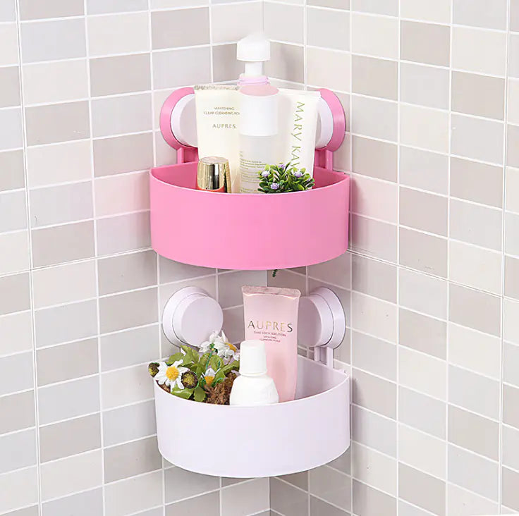 Powerful Suction Corner Bathroom Shelf