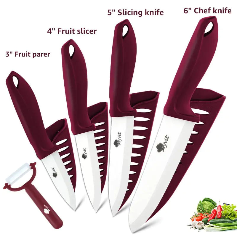 5-Piece Standable Ceramic Knife Set (Zirconia Blades)