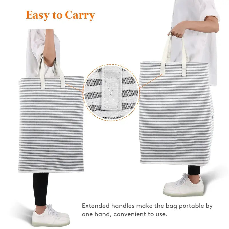 72L Collapsible Laundry Hamper with Extended Handles