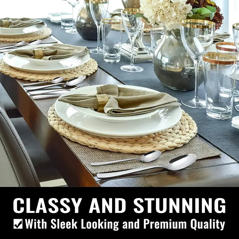 6-Piece Stainless Steel Silverware Set (With Steak Knives)