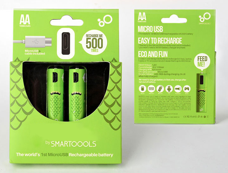 USB Rechargeable AA Batteries (Pack of 4)