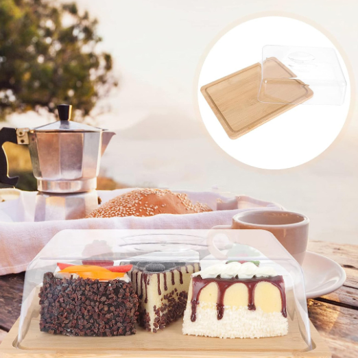 Square Bamboo Butter Dish with Glass Lid