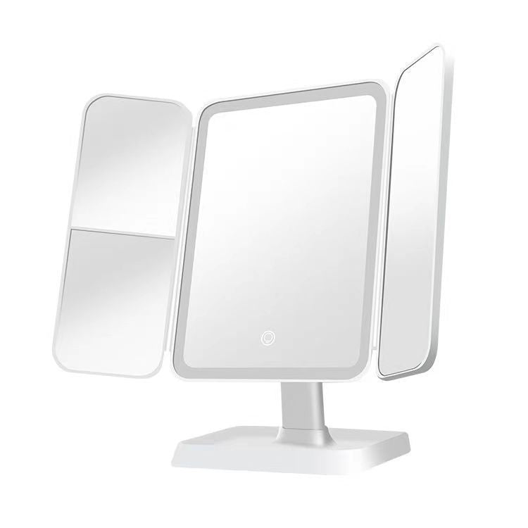 Thin Large Double Door Folding Makeup Mirror LED Frame (USB rechargeable)