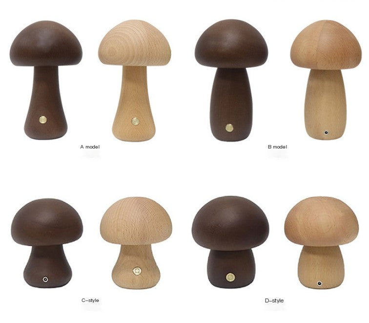 Wooden Mushroom Lamp