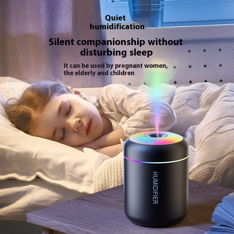 Small Seven-colour Ambience Light Desktop Mini Humidifier (USB)