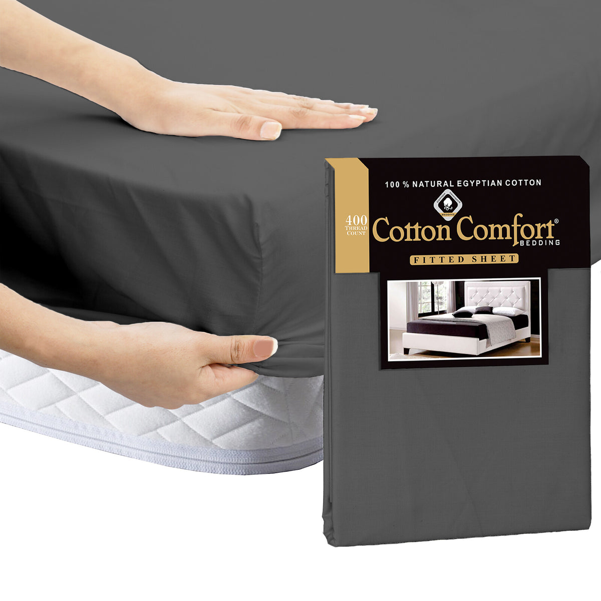 100% Egyptian Cotton 35Cm Extra Deep Fitted Sheet 400 TC 25Cm Bed Sheets UK Size