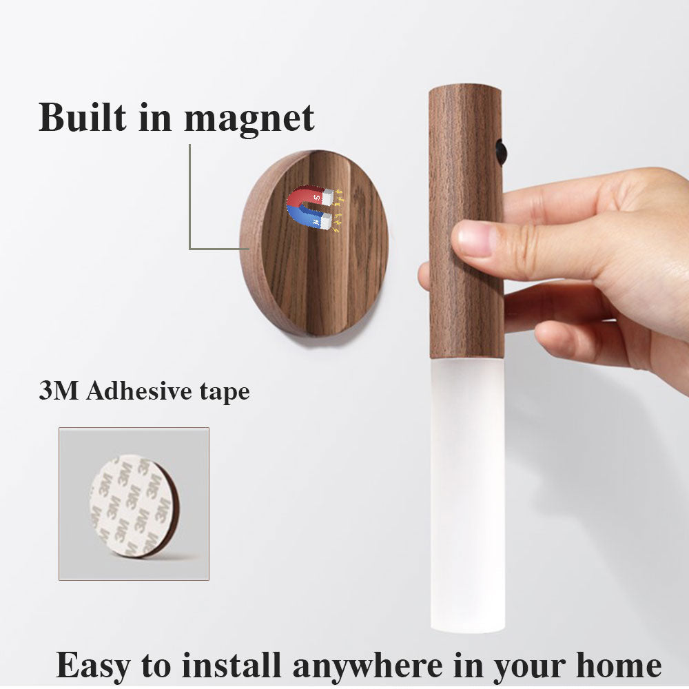Motion Sensor LED USB Magnetic Wood Wireless Night Light (USB)