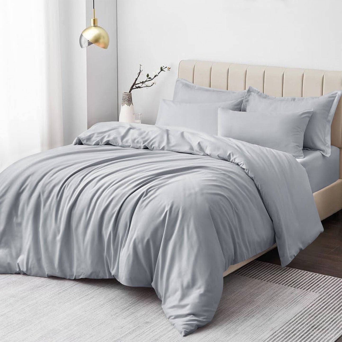 Plain Duvet Cover Luxury Reversible Quilt Cover Bedding Set Single Double King