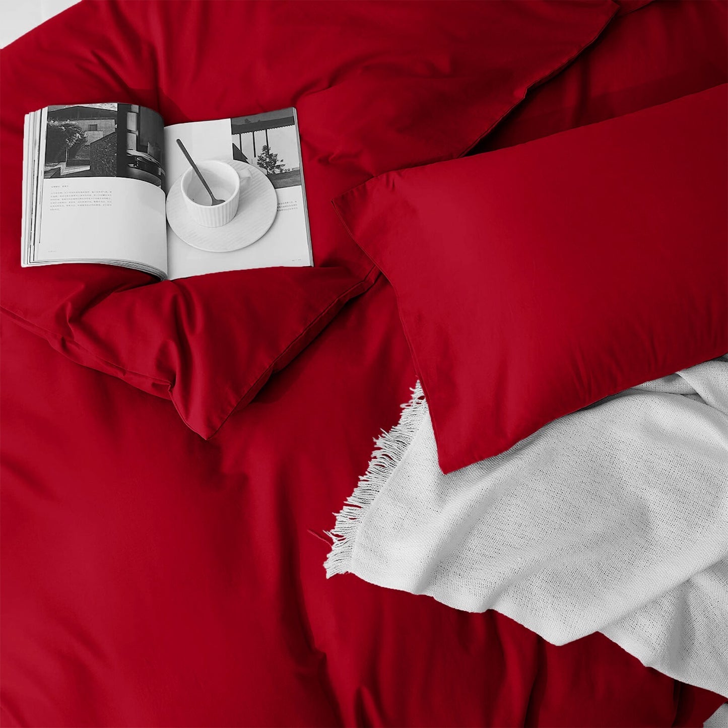 Plain Duvet Cover Luxury Reversible Quilt Cover Bedding Set Single Double King