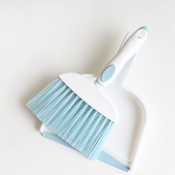 Plastic Dustpan and Brush Set - low, flat storage profile